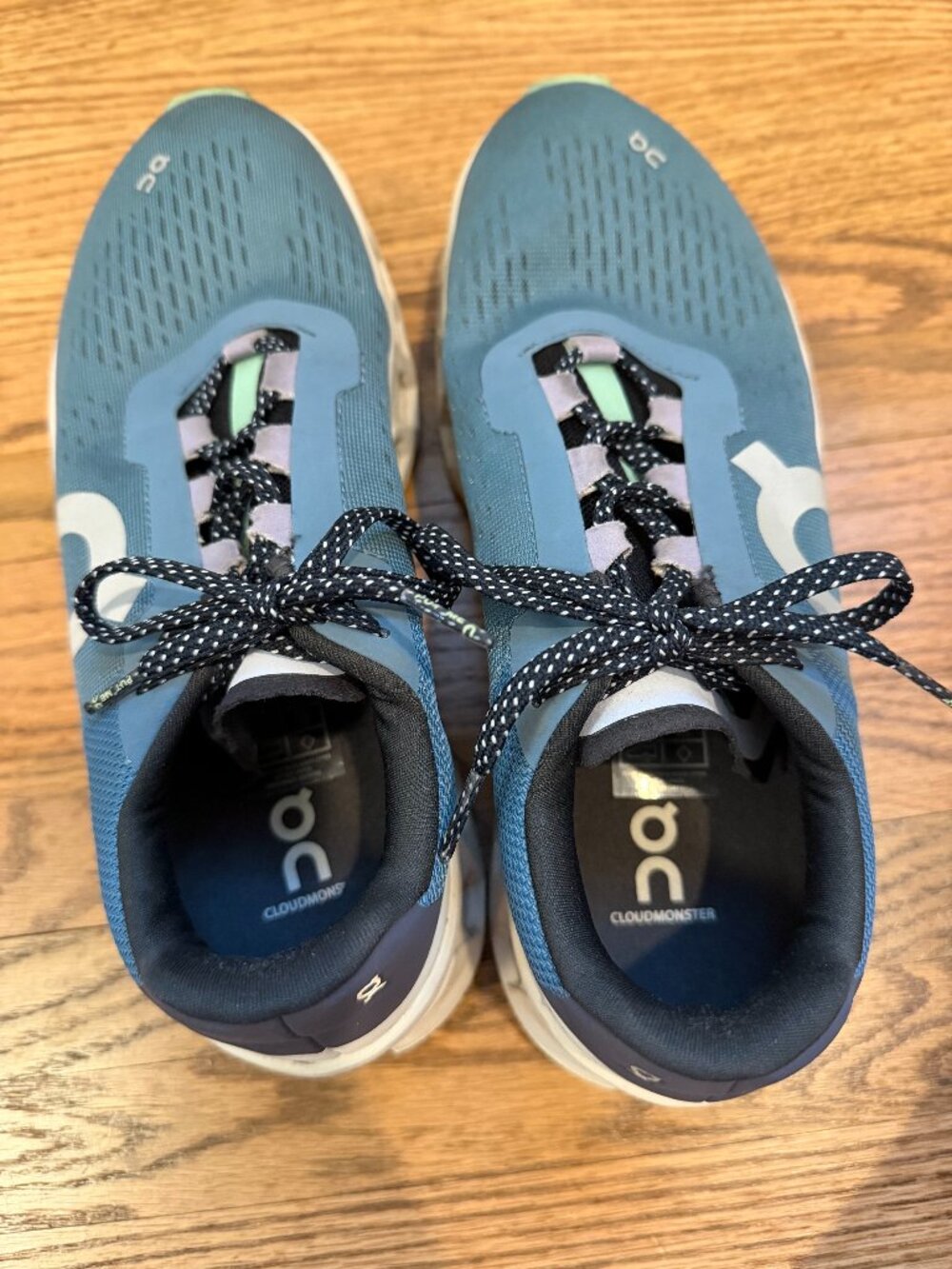 On Cloudmonster Running Women's Sneakers in Teal and Mint Womens 8.5